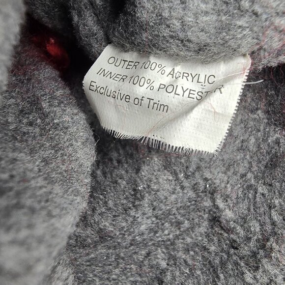 Sock Monkey Knit Winter Hat With Ear Flaps & Braided Tassels Red Brown Acrylic - Picture 5 of 5